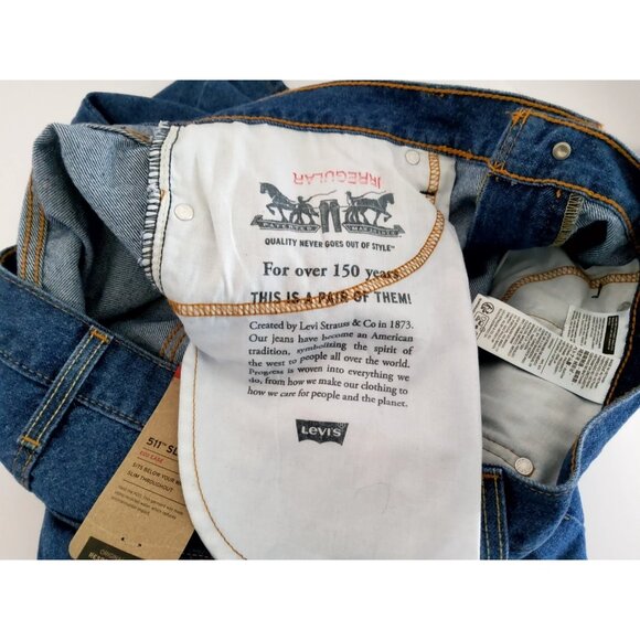 Livi's 511 Slim Fit Jeans New W/T  Blue Men's Size 38x32 MSRP 511-2417 - Picture 12 of 16